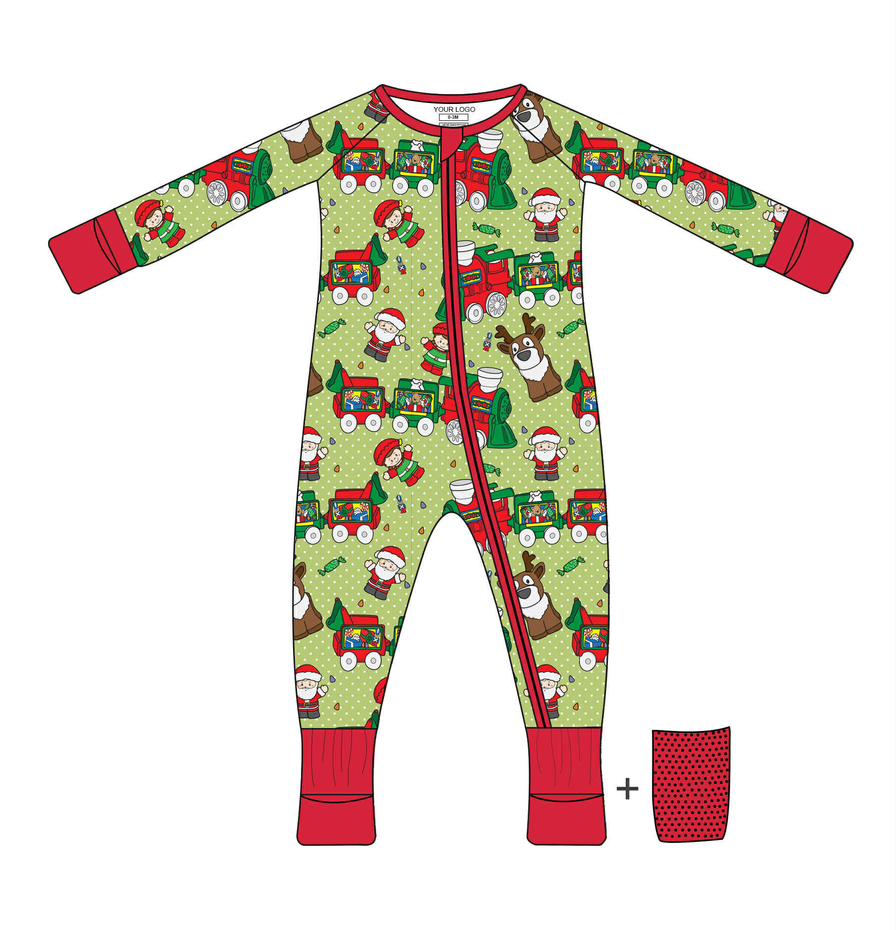 Santa’s Tiny Train
 - Long Sleeve Convertible Zippy