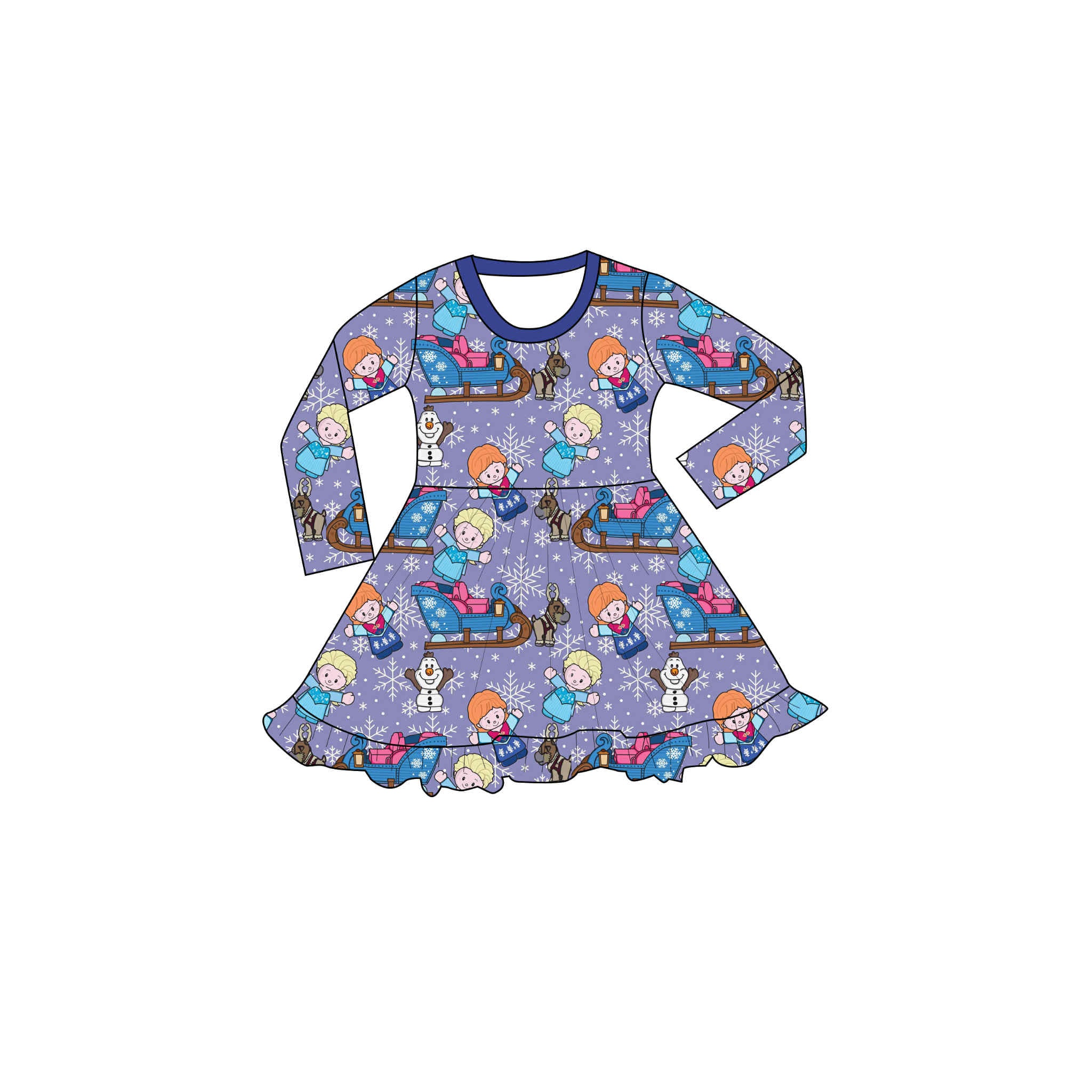 Little Frozen Holiday - Twirl Dress