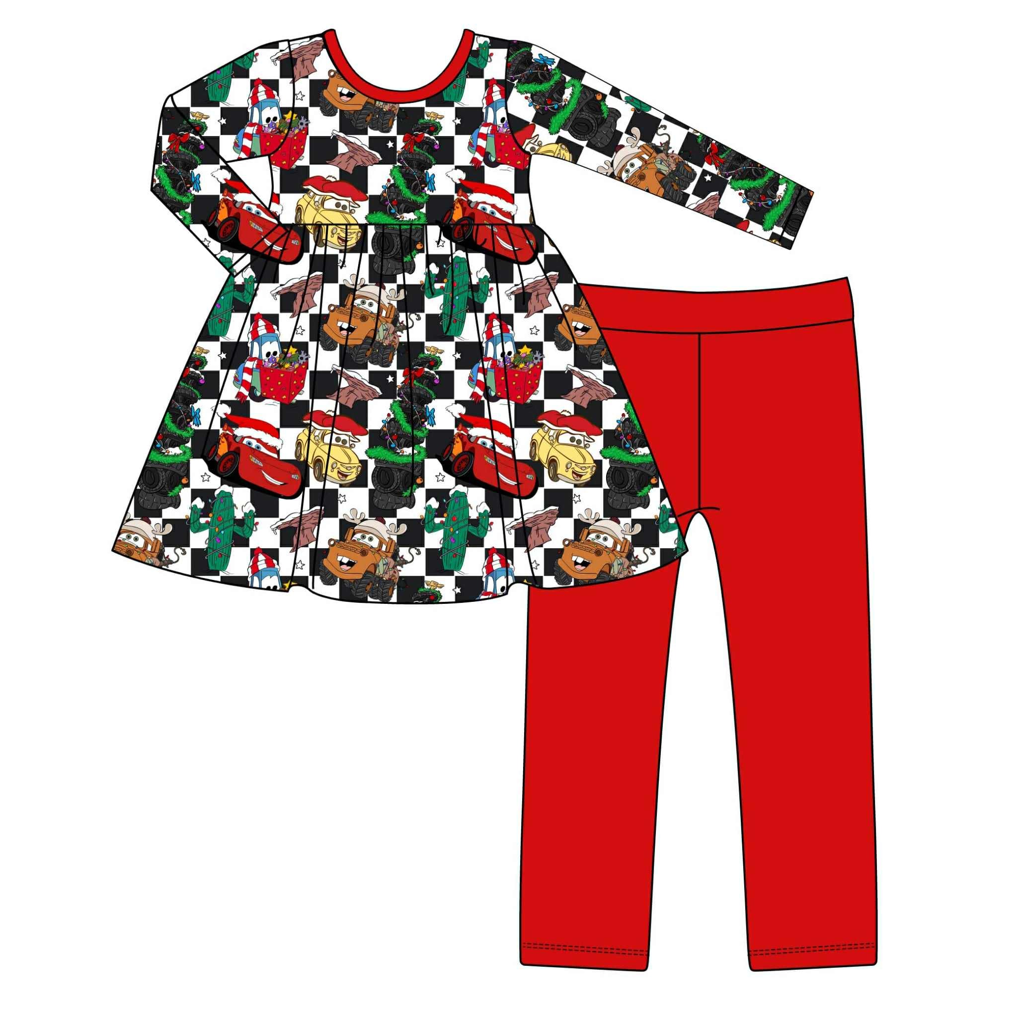 Christmas Racers - 2 Piece Peplum Set