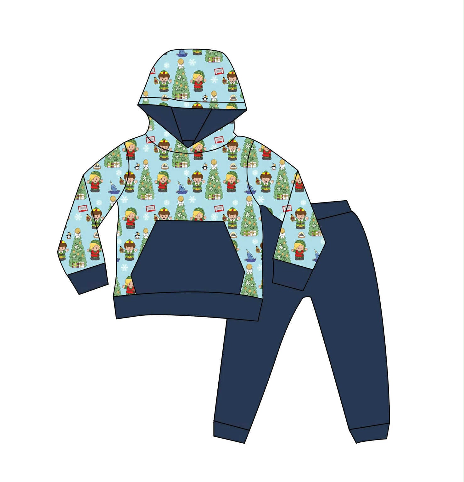 Little Elf - 2 Piece Set Long Sleeve Hoodie and Pants Jogger Set
