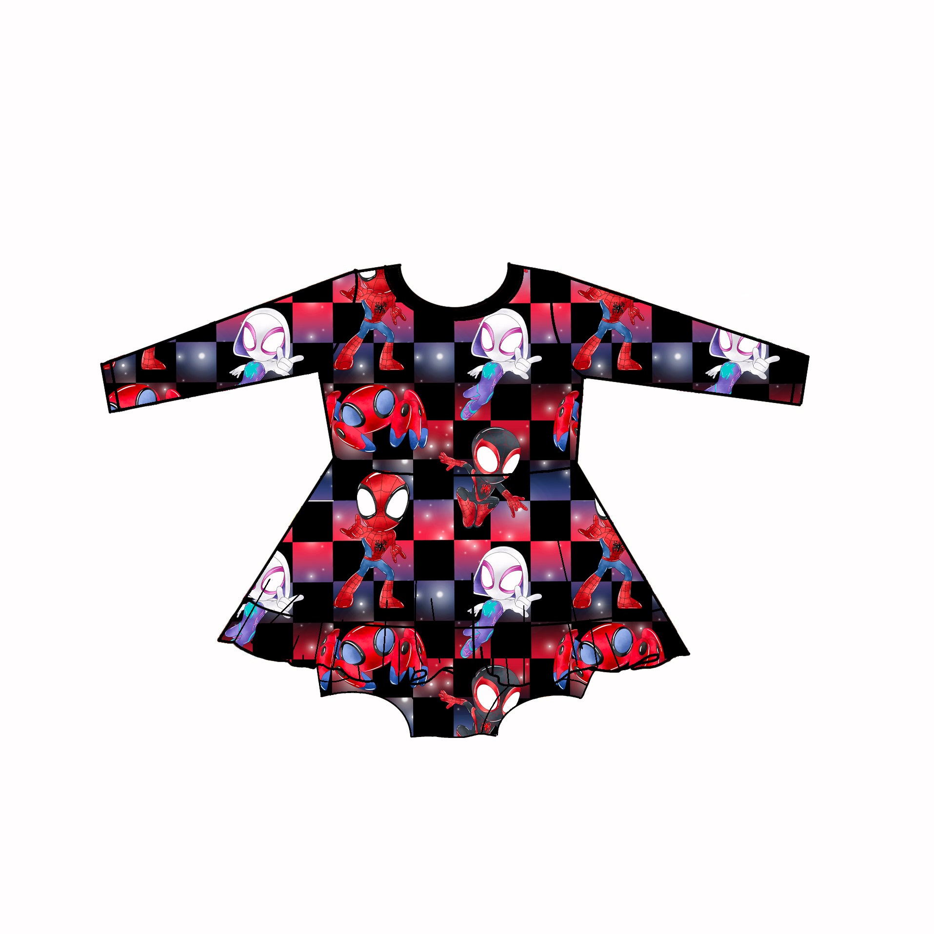 Web Warriors Bodysuit Twirl Dress