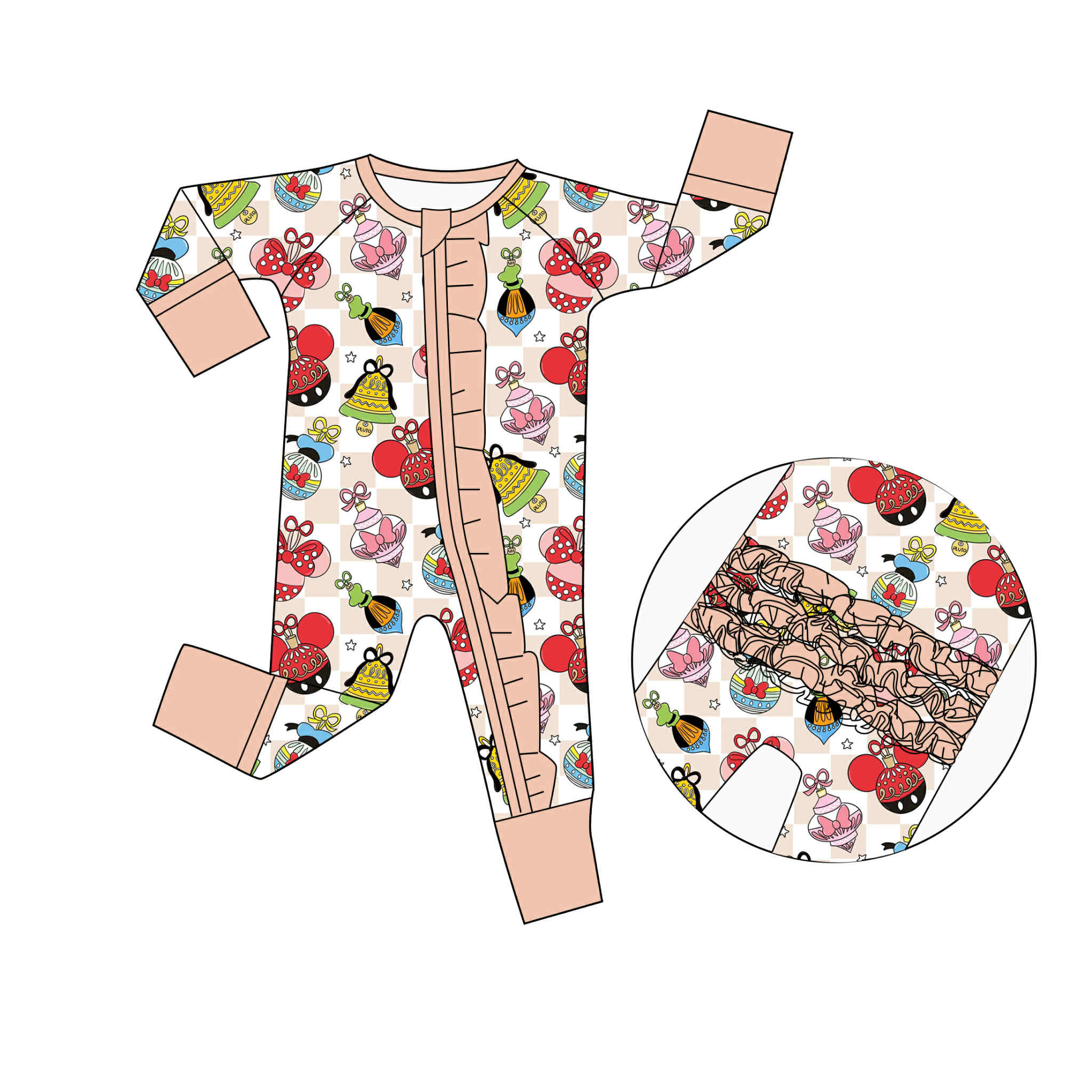 Festive Fab Five - Long Sleeve Ruffle Bum Convertible Zippy