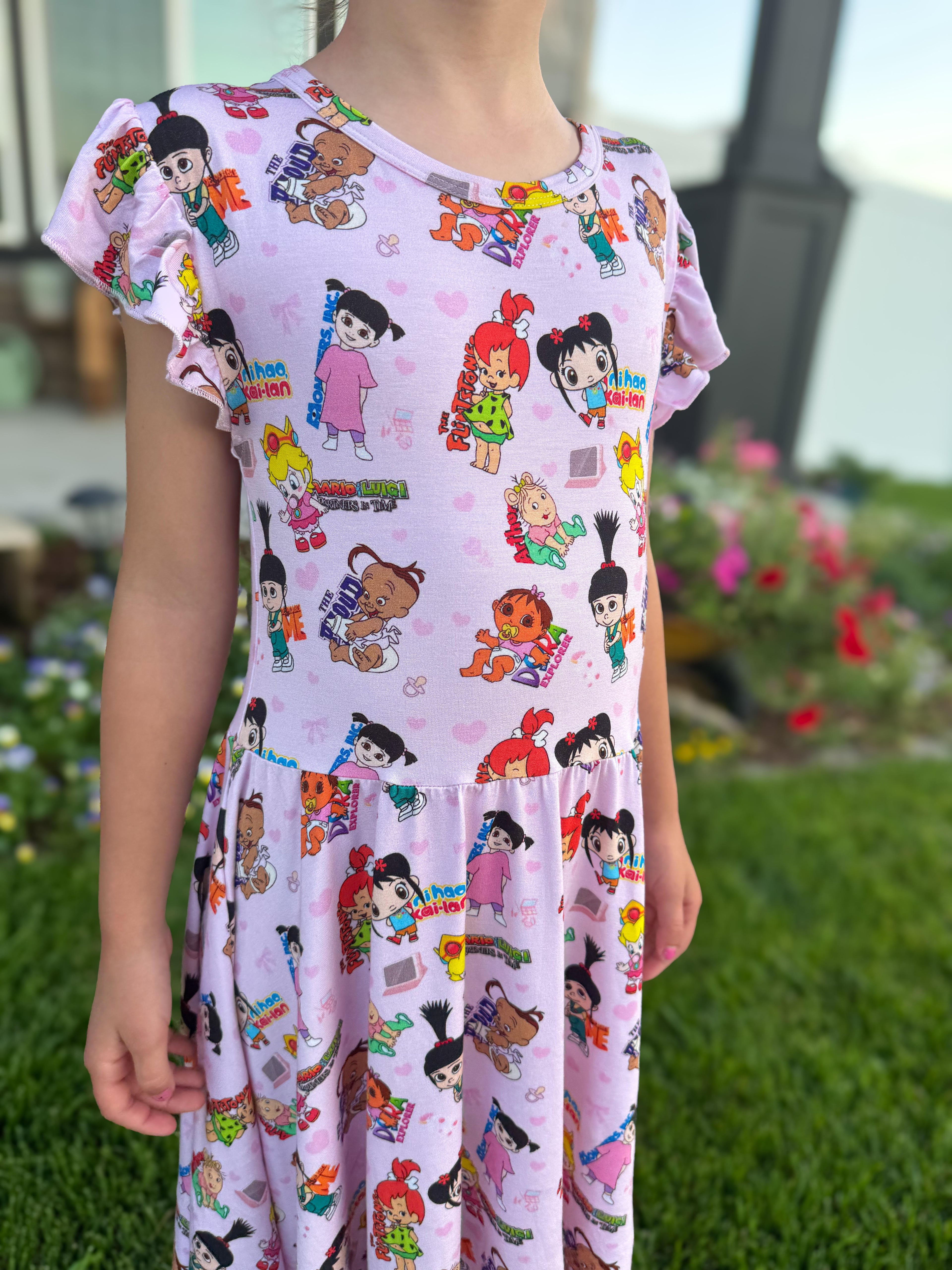 Retro Rascals -  Ruffle Sleeve Dress