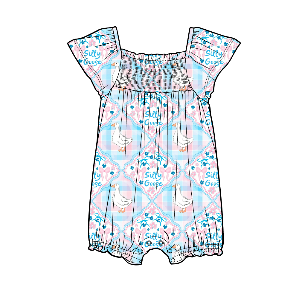 Silly Goose - Tank Smocked Romper