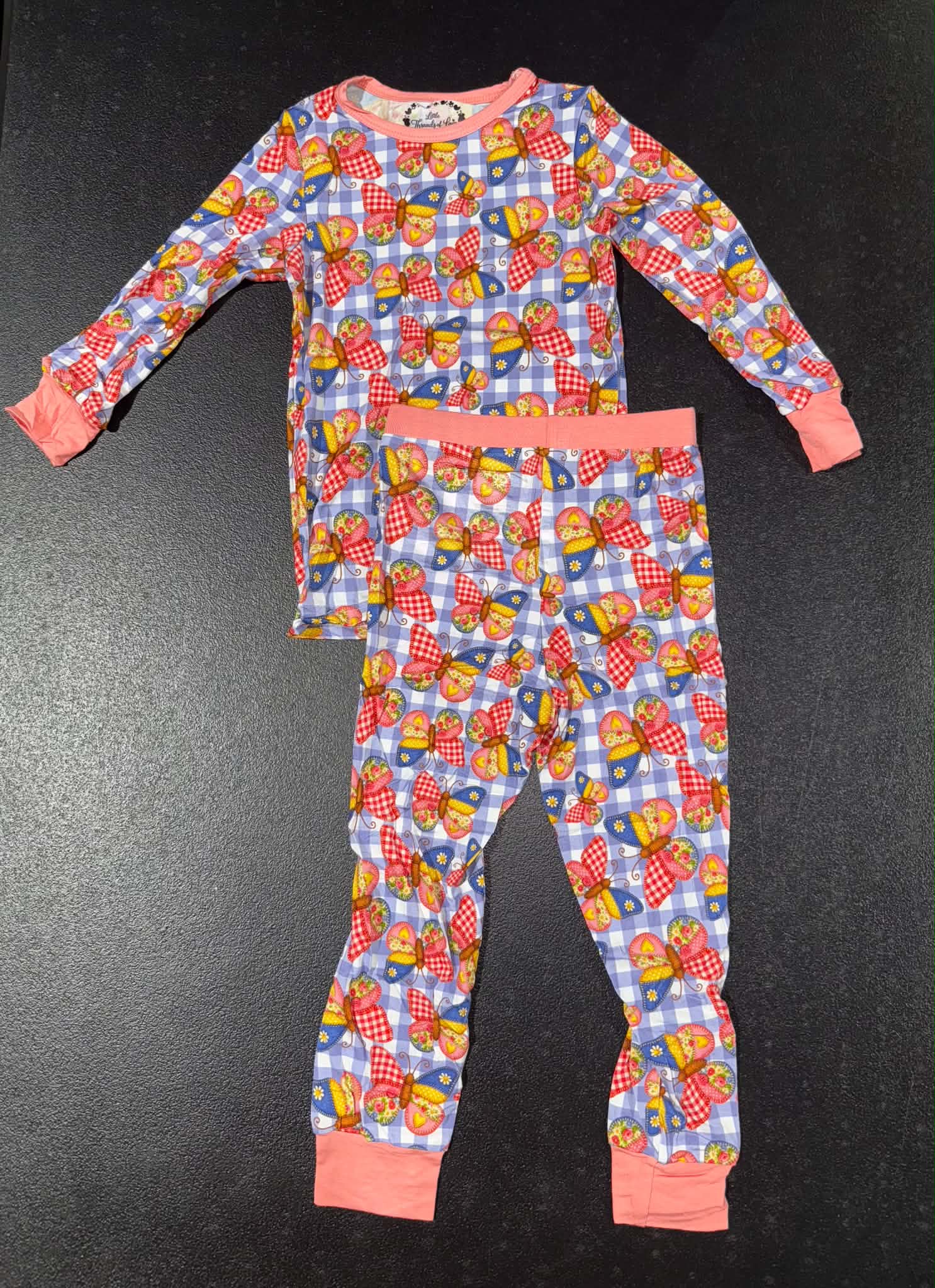Quilted Butterflies - 2 Piece Set Long Sleeve and Pants PJs