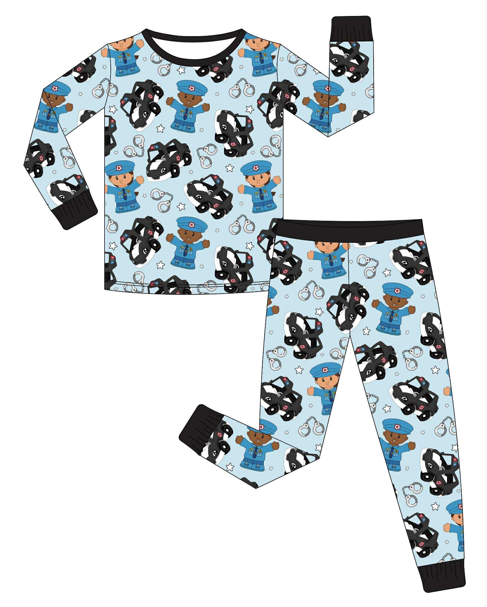 Little Law Enforcers - 2 Piece Set Long Sleeve and Pants PJs
