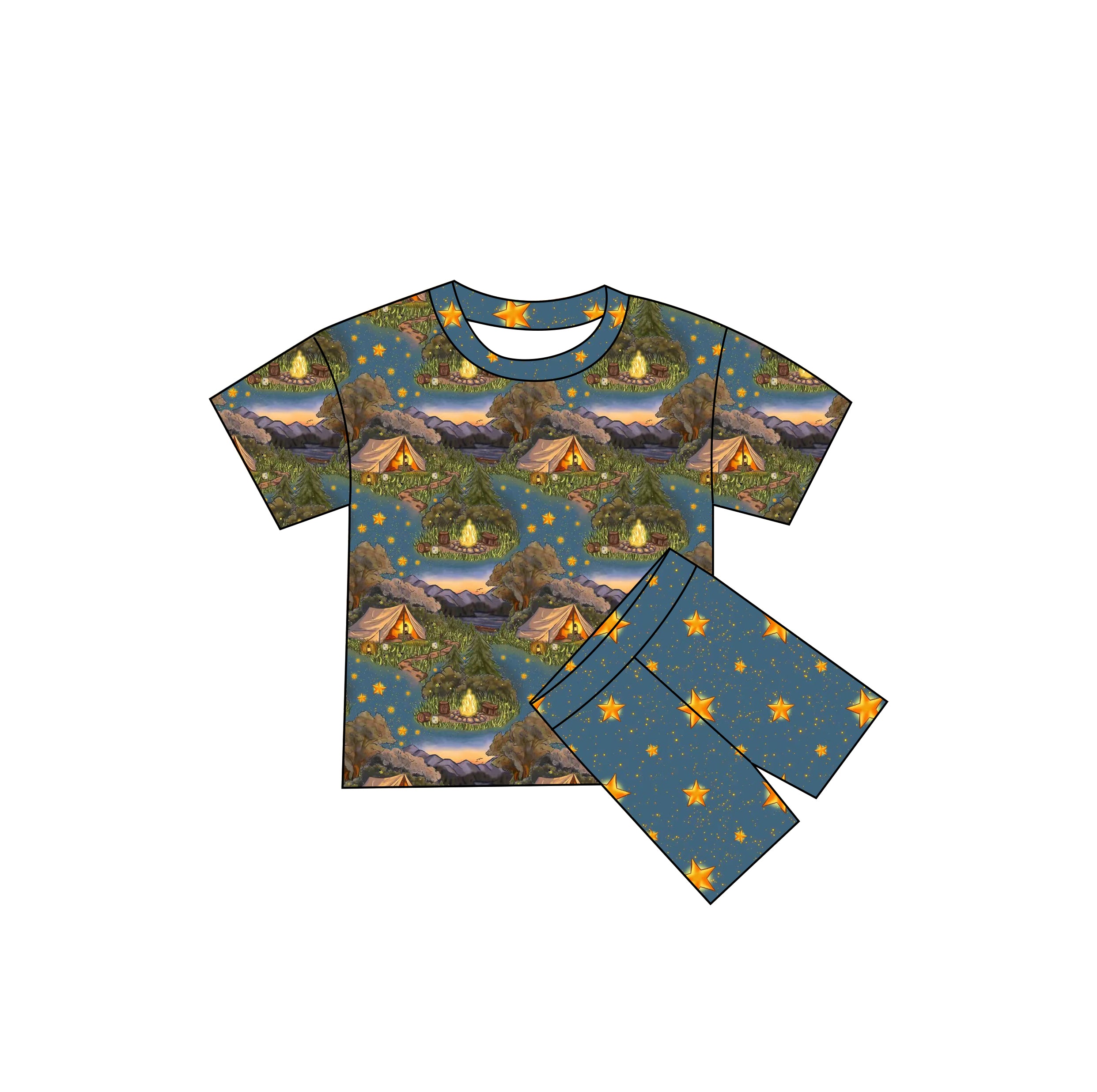 Griffiths Campground - Boxy Tee and Shorts Daywear Set