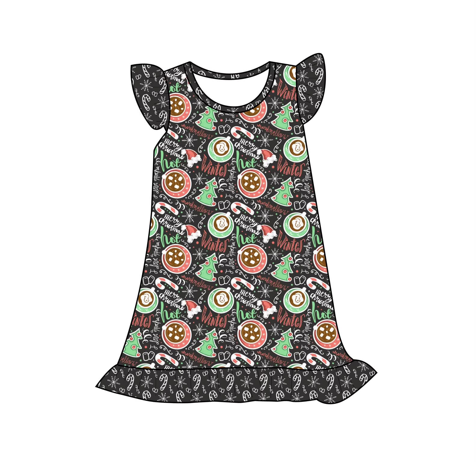 PRE-ORDER - Warm Wishes & Peppermint Kisses - Short Sleeve Night Gown