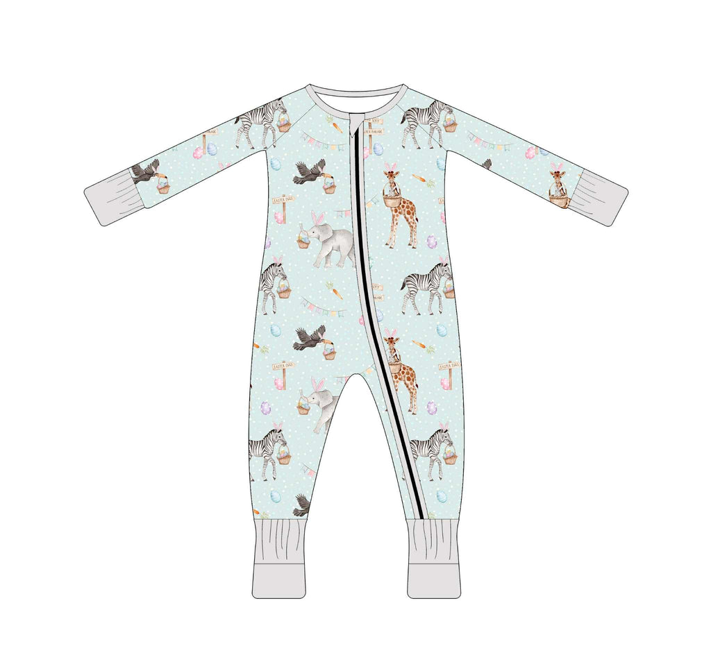 Easter Zoo - Long Sleeve Zippy