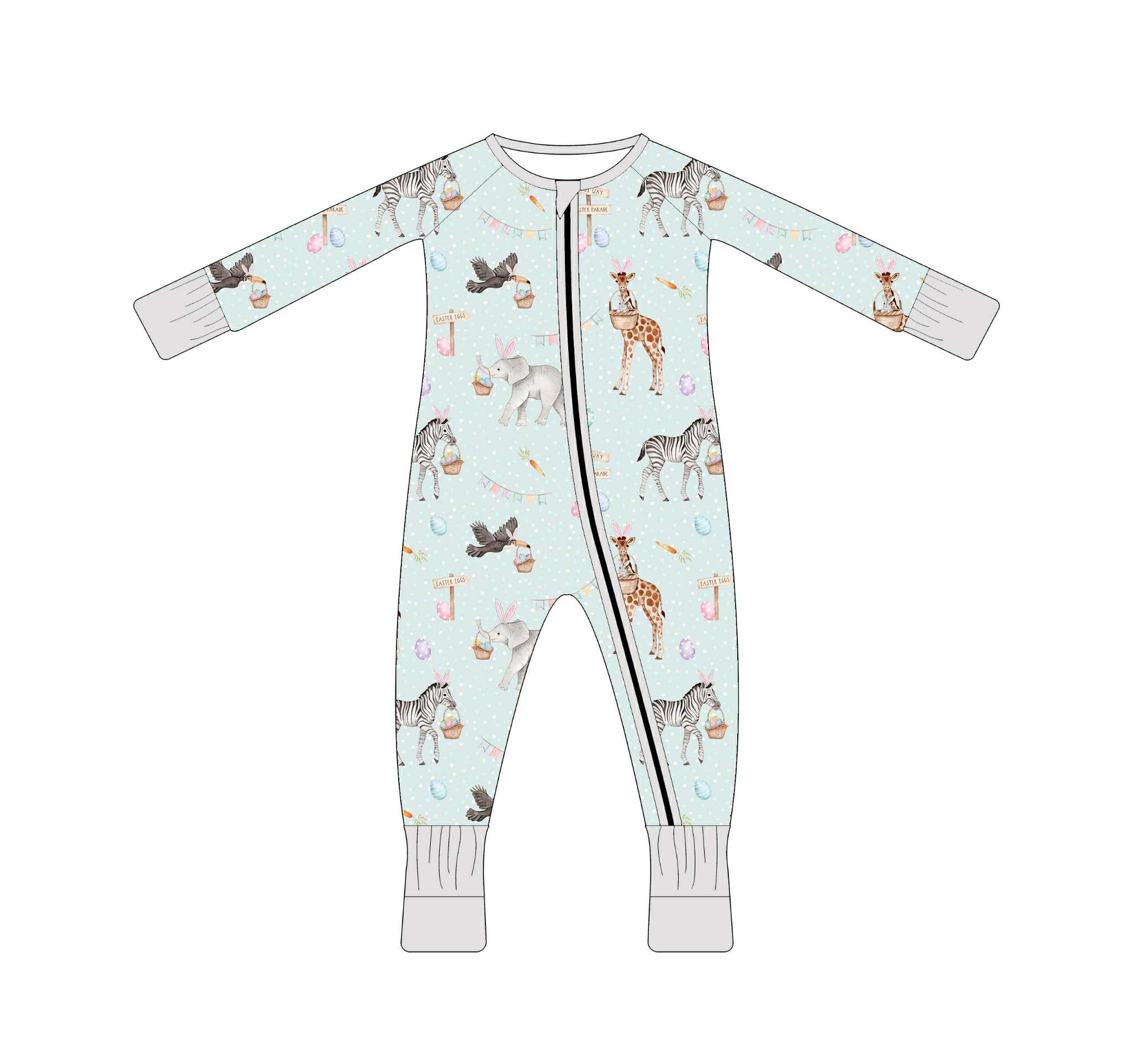 Easter Zoo - Long Sleeve Zippy