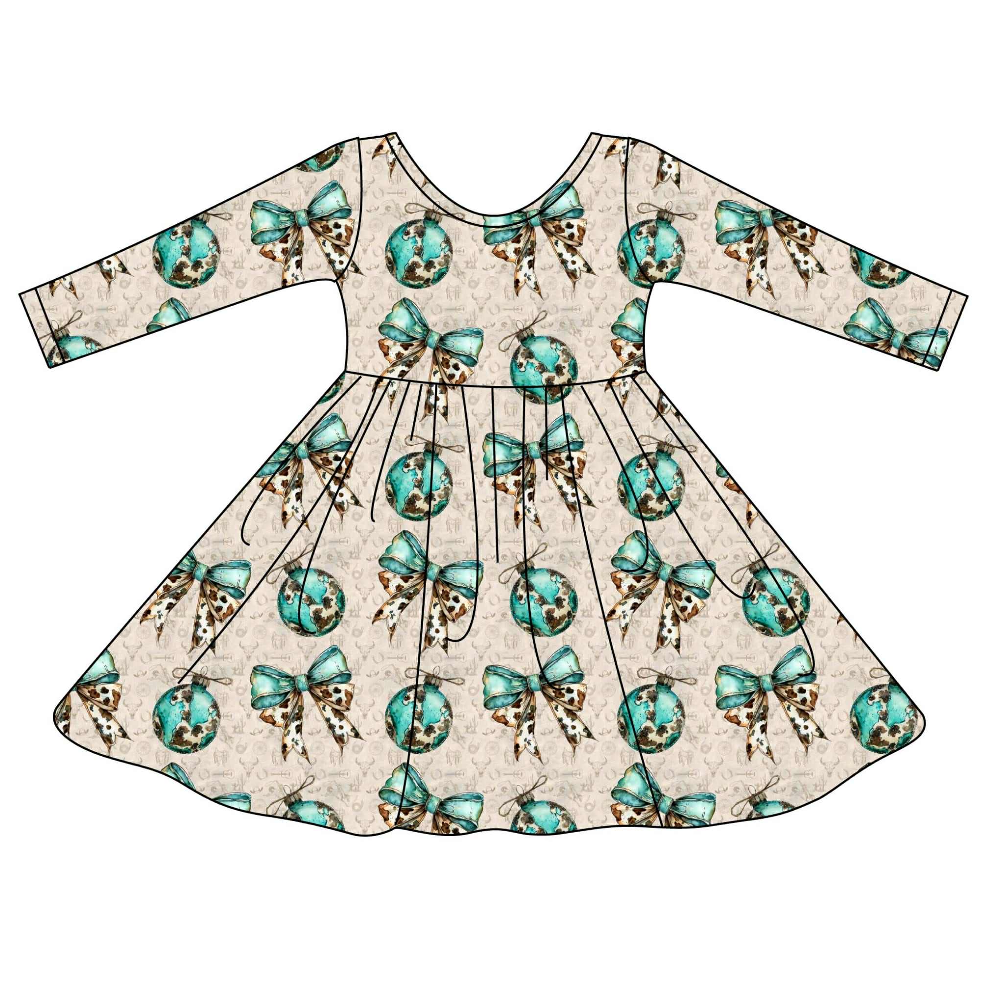 So Chic Holiday - Long Sleeve Twirl Dress