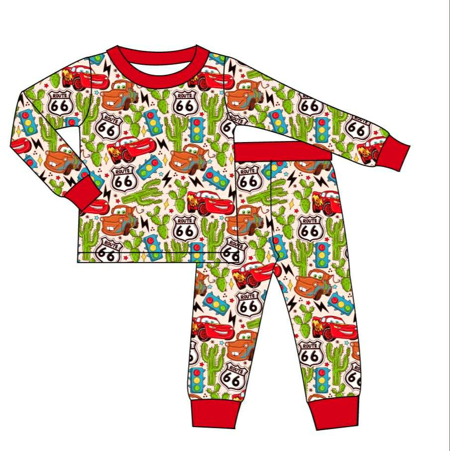 The Cutest Little Town in Carburetor County - 2 Piece Set Long Sleeve and Pants Cars