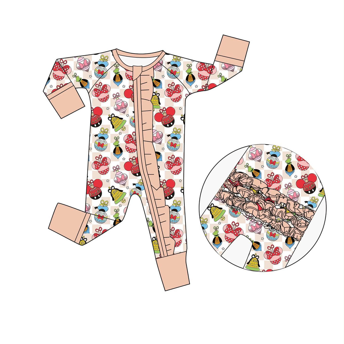 Fab Five Ornaments - Long Sleeve Ruffle Butt Zippy