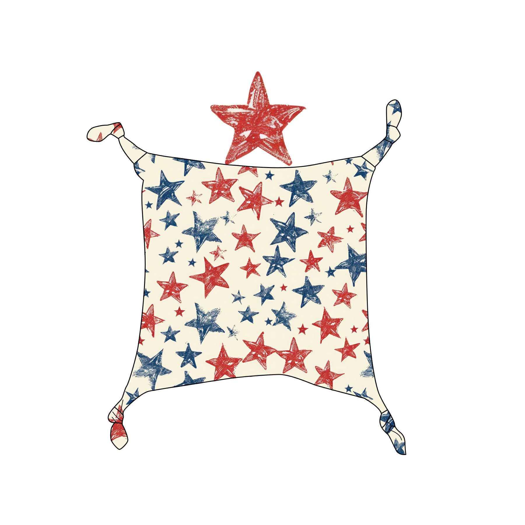 Patriotic Stars - Lovey with Character Head
