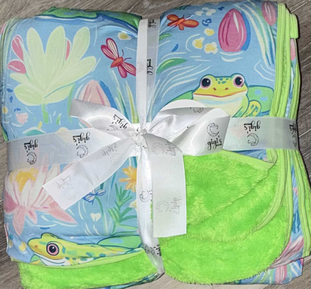 Sweet Frog - 60 x 80 Bamboo Blanket Plush Backing