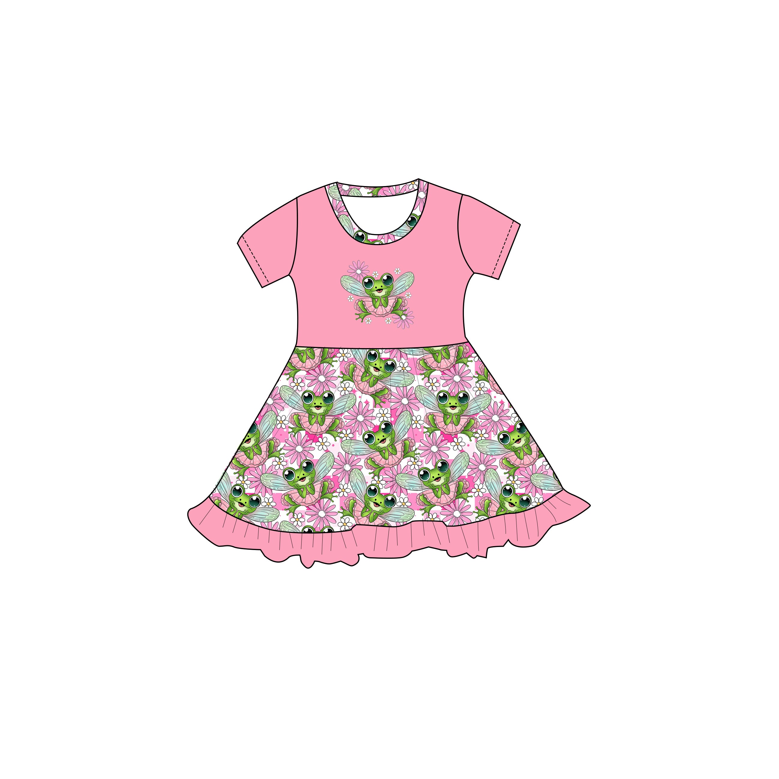 Pixie Froggie - Short Sleeve Twirl Dress