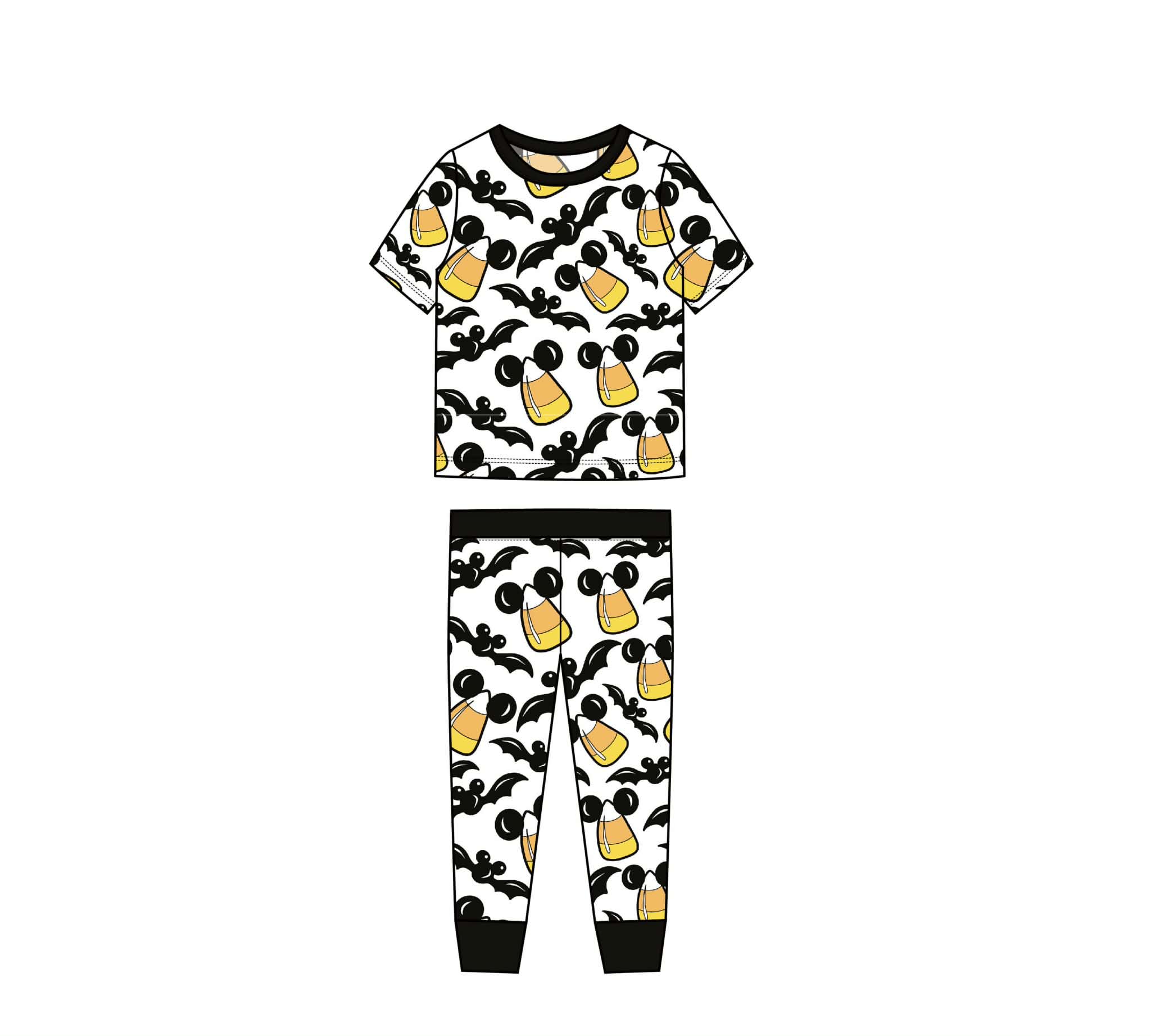 Batty Mouse - Short Sleeve Shirt & Pants PJ Set