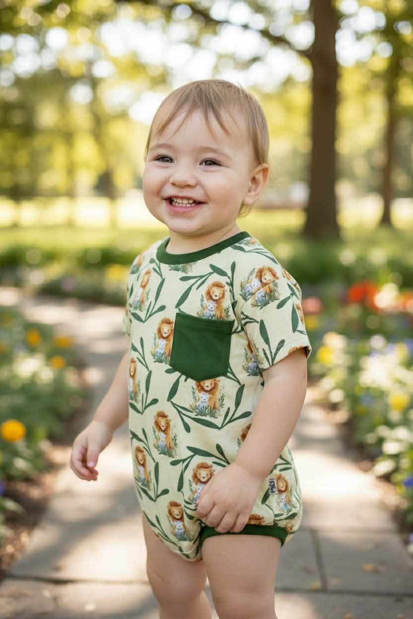 The Lion and The Lamb - Short Sleeve Bubble with Pocket