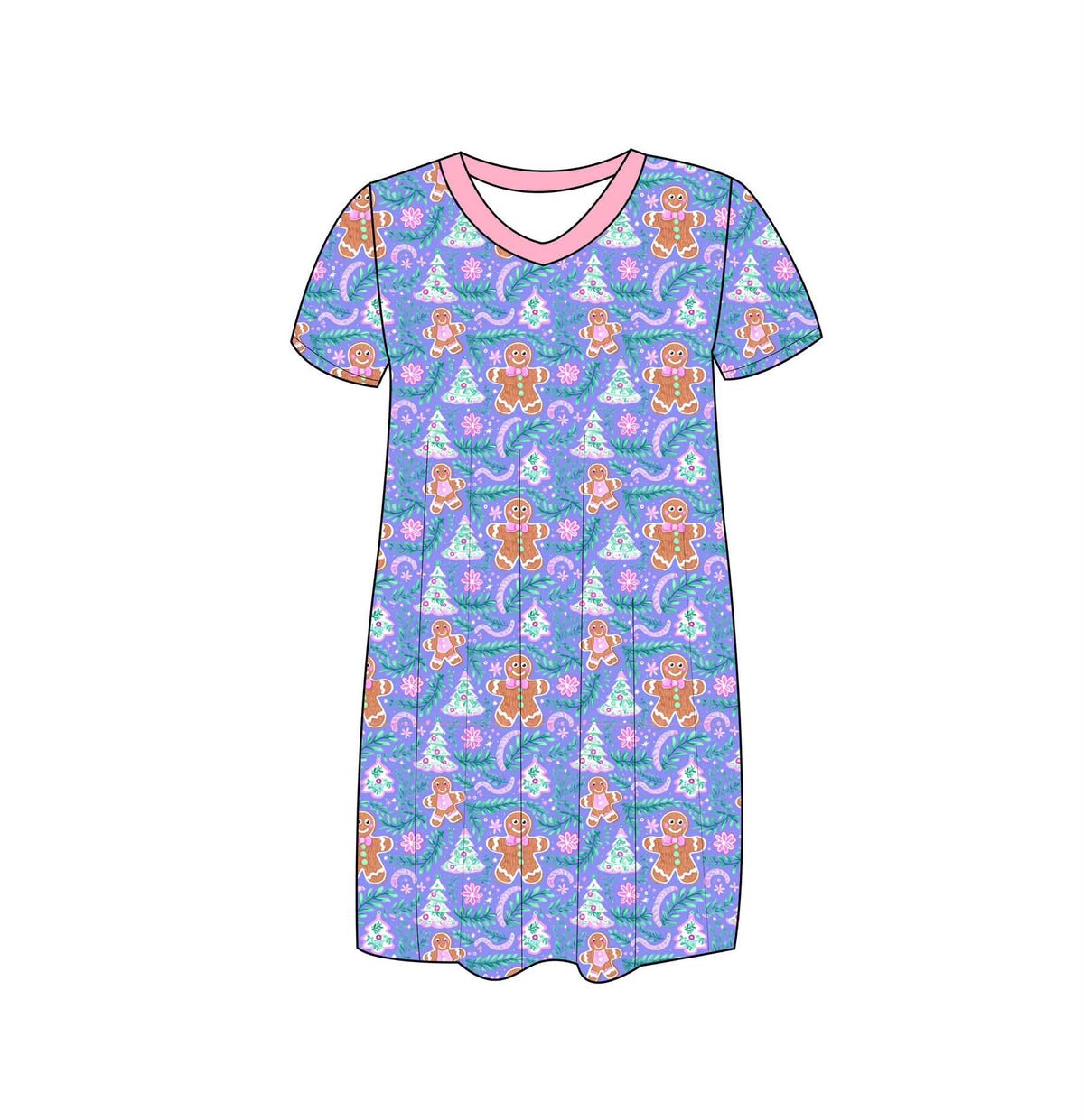 Grandma's Gingerbread - Short Long Sleeve MooMoo