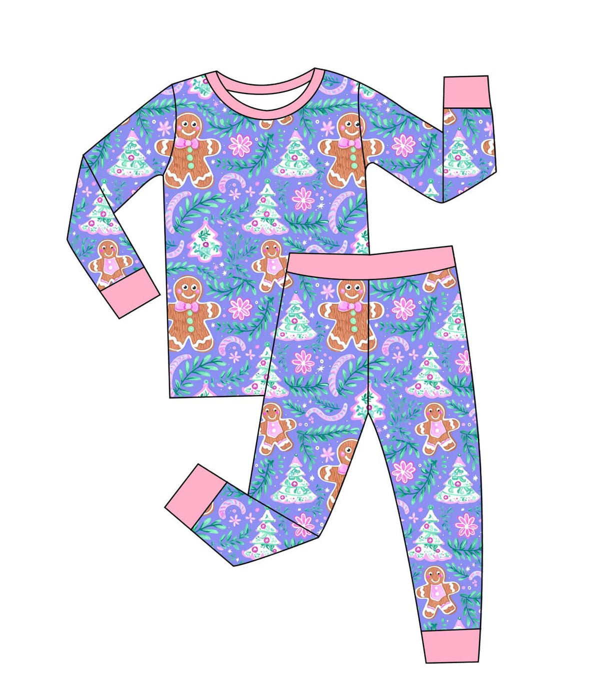 Grandma's Gingerbread - 2 Piece Set Long Sleeve and Pants PJs