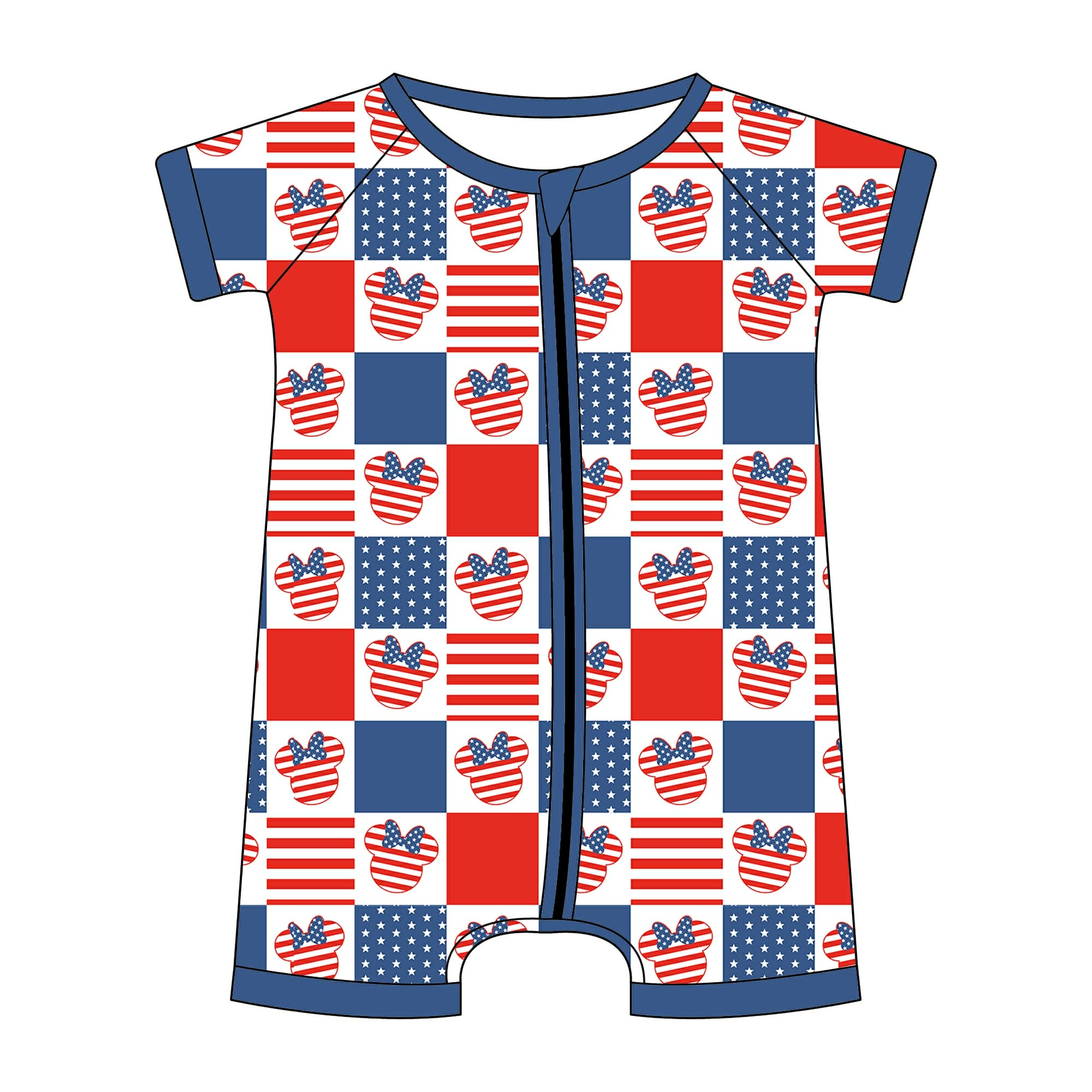 Red, White and Bows - Short Sleeve Shorty