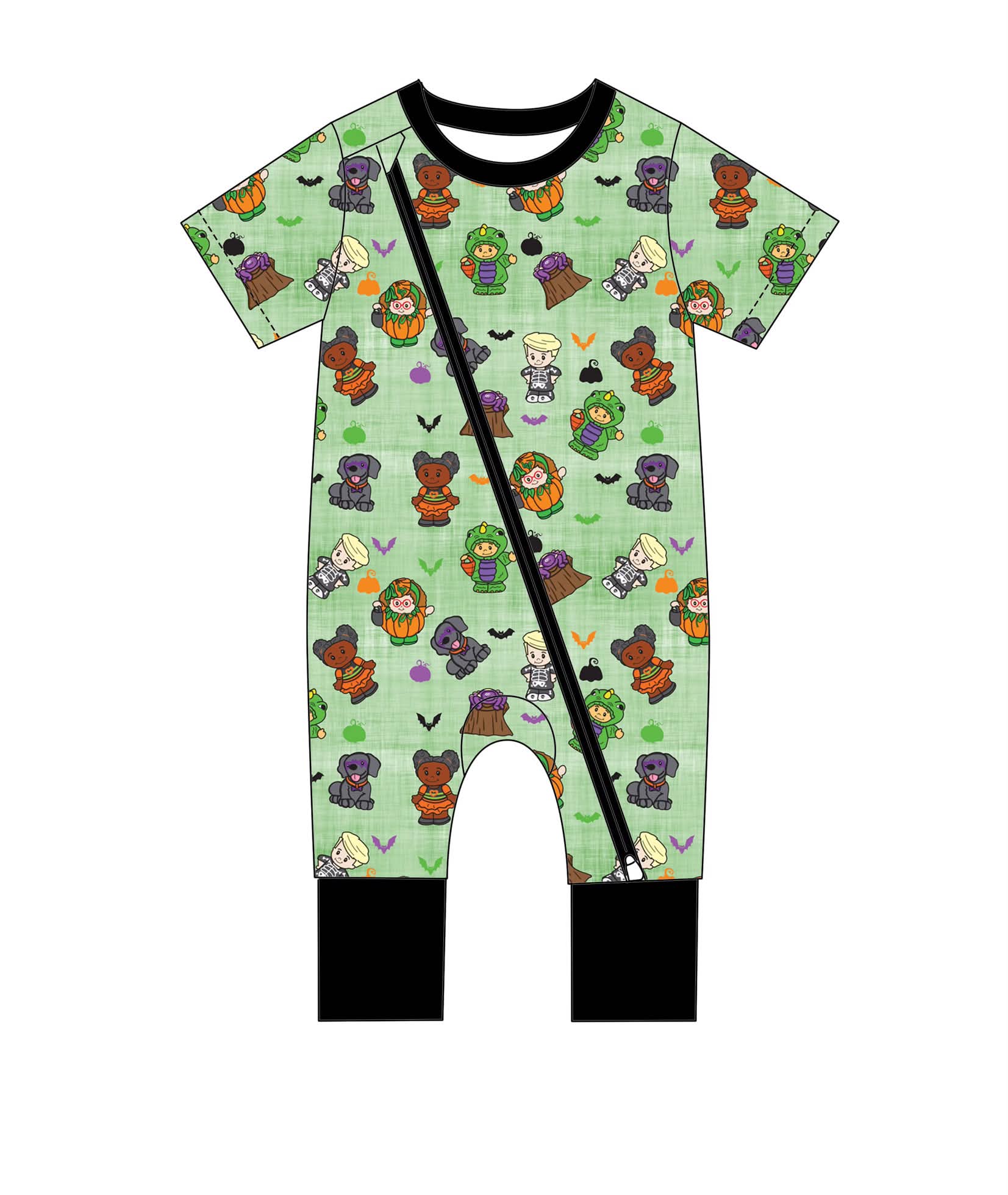 Tiny People Halloween - Short Sleeve Zippy