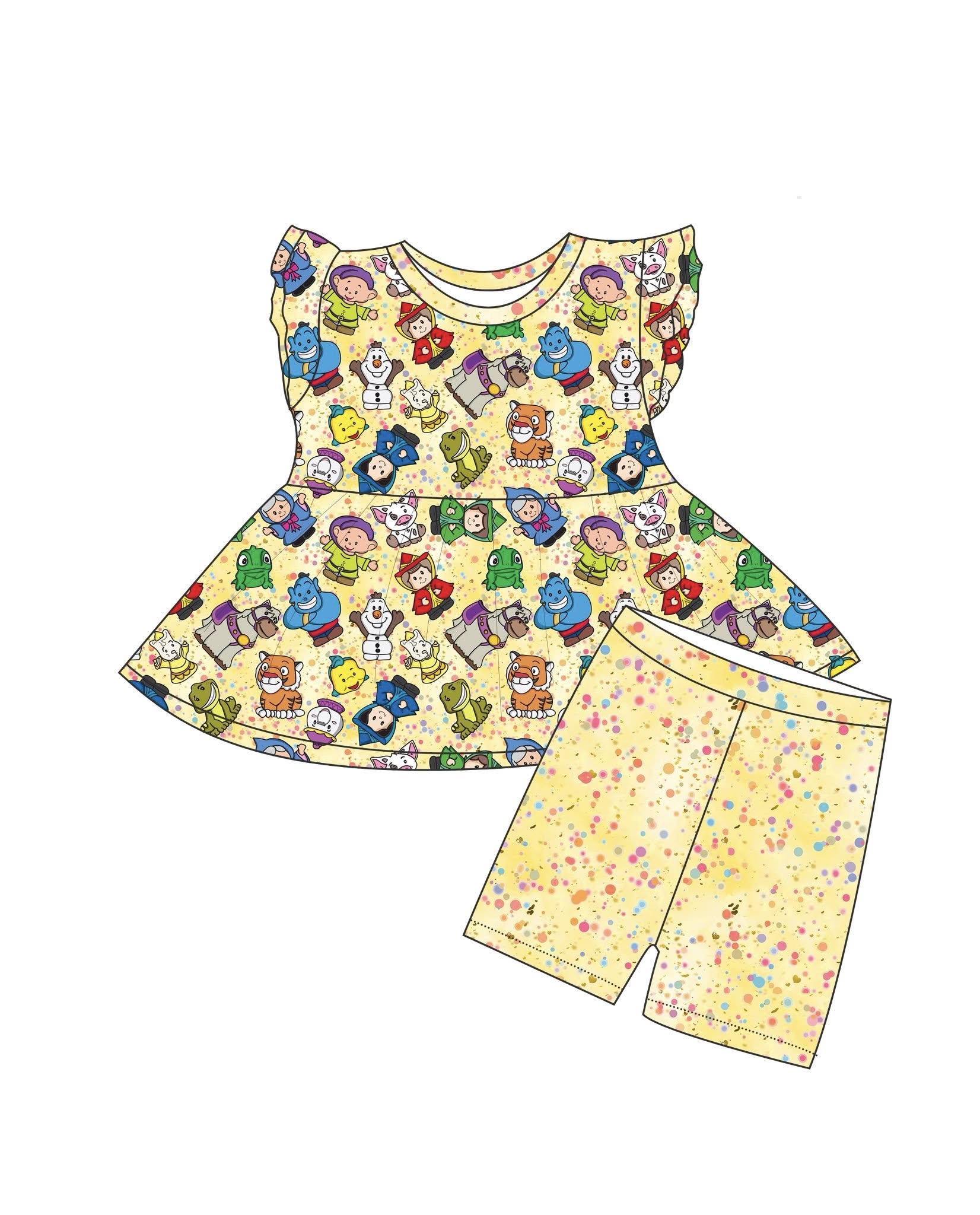 Little Sidekicks - Short Sleeve Peplum Top with Shorts