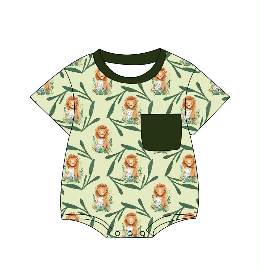 The Lion and The Lamb - Short Sleeve Bubble with Pocket