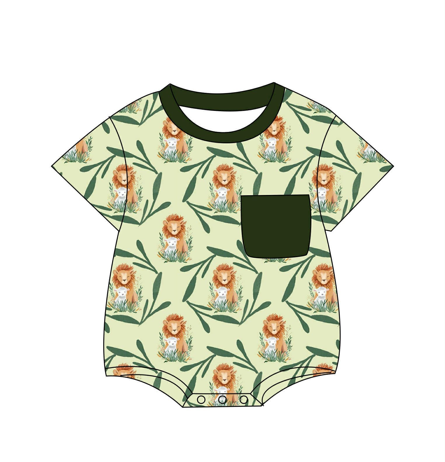 The Lion and The Lamb - Short Sleeve Bubble with Pocket