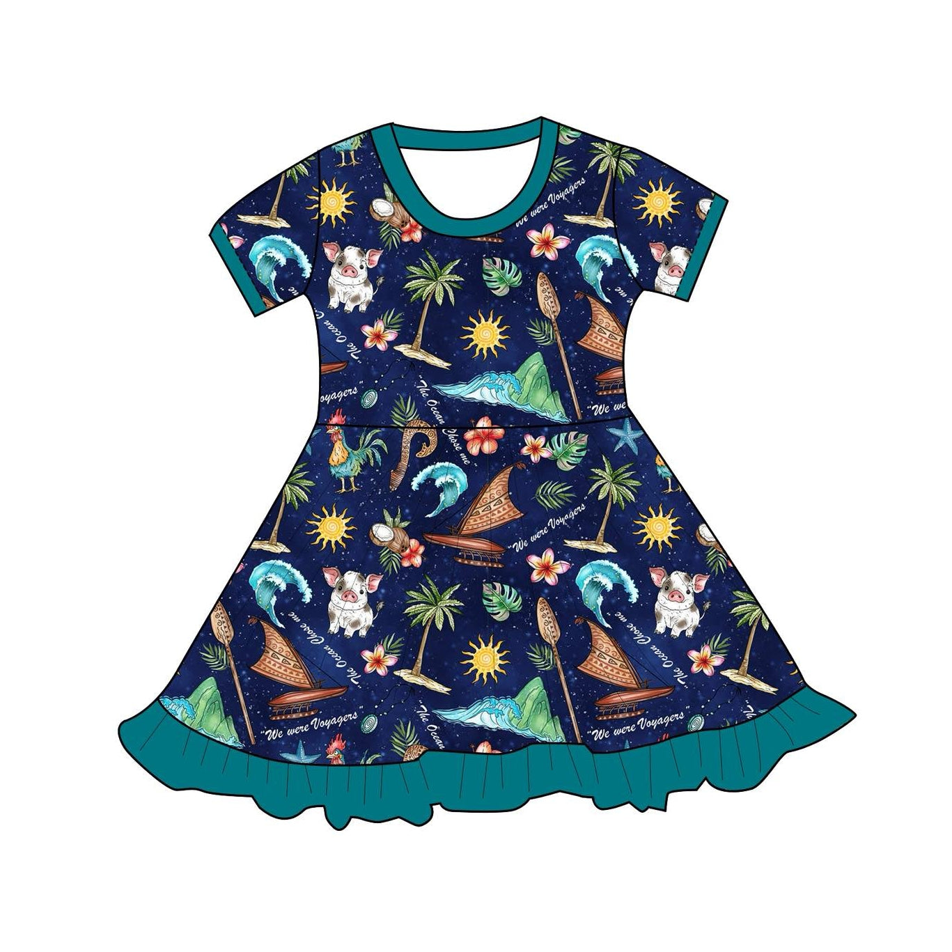 Voyagers - Short Sleeve Twirl Dress