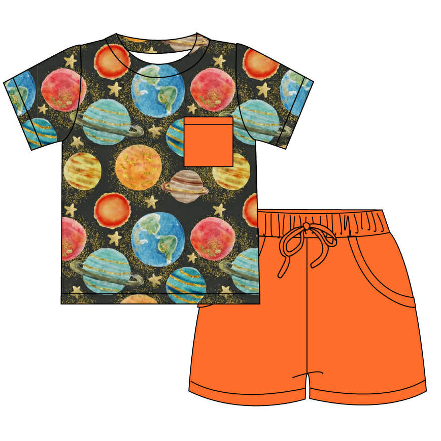 Emmas Galaxy - Short Sleeve and Drawstring Shorts Daywear Set