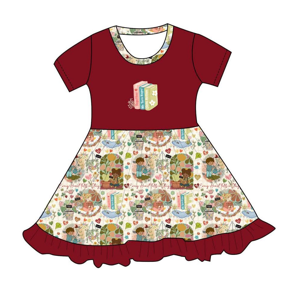 Every Heart Tells a Story - Short Sleeve Twirl Dress
