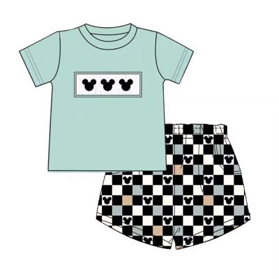 Smocked Mouse - Boutique Style Short Set