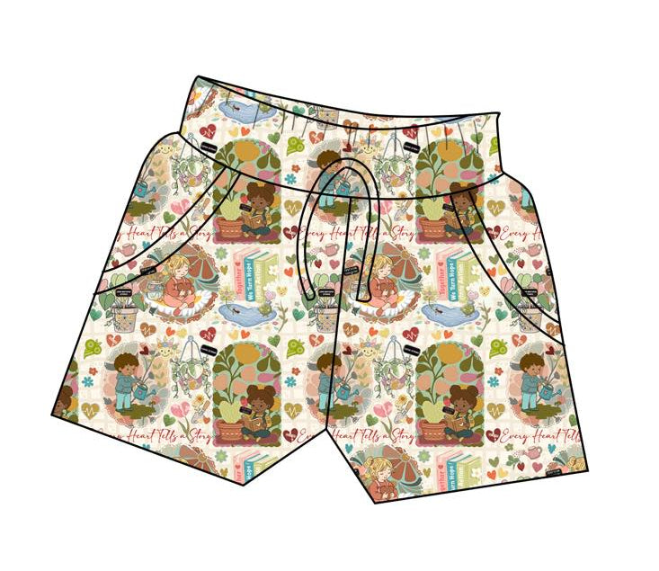 Every Heart Tells a Story - Drawstring Shorts