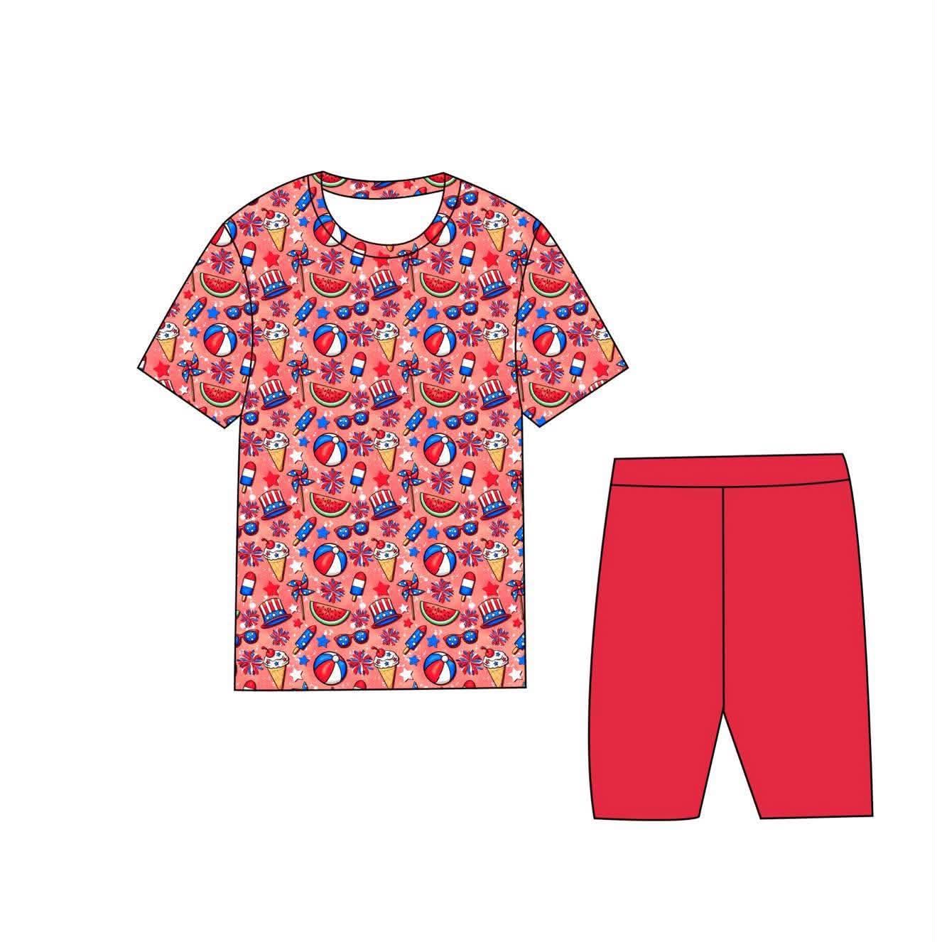 Firework Celebration - Adult Boxy Tee and Short Set