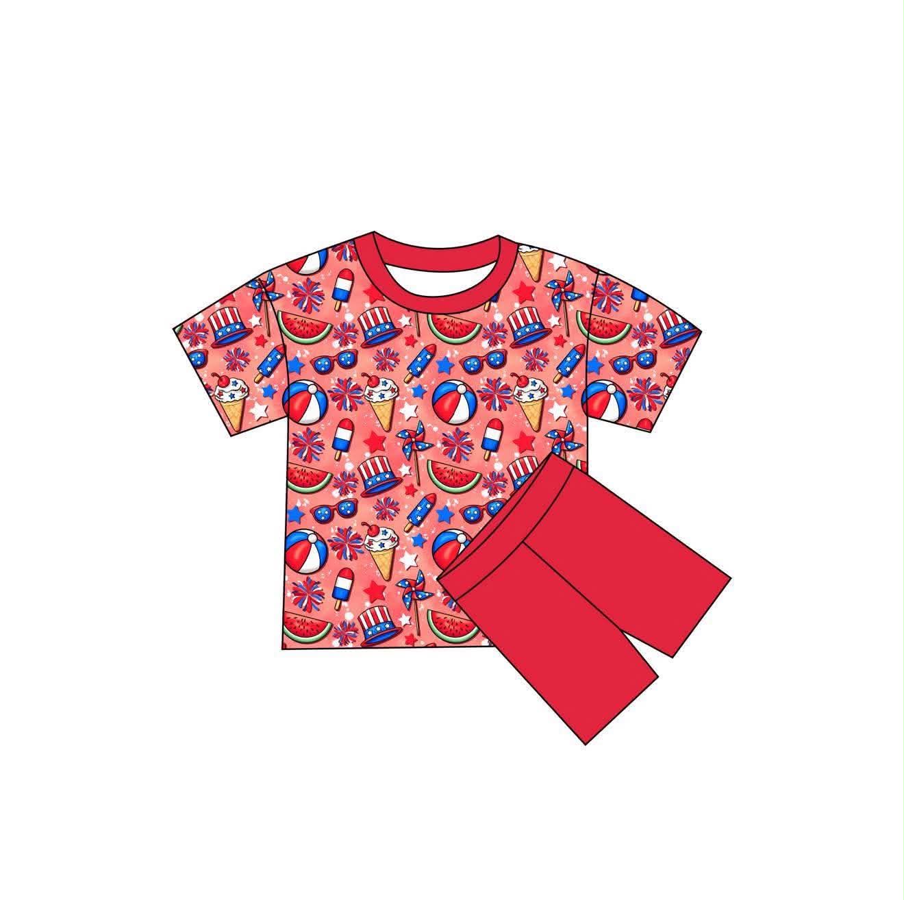Firework Celebration - Boxy Tee and Shorts Daywear Set