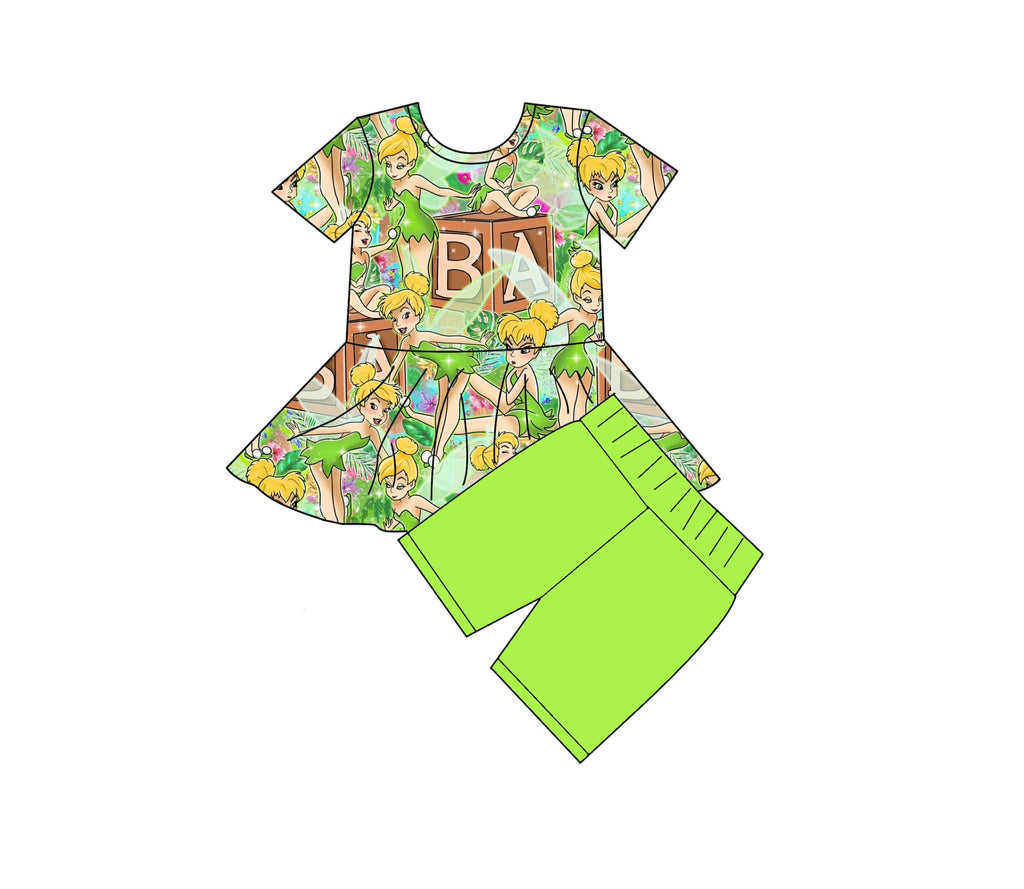 Pretty Pixie - Short Sleeve Peplum Top with Shorts