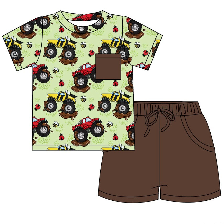 Monster Bugs - Short Sleeve and Drawstring Shorts Daywear Set