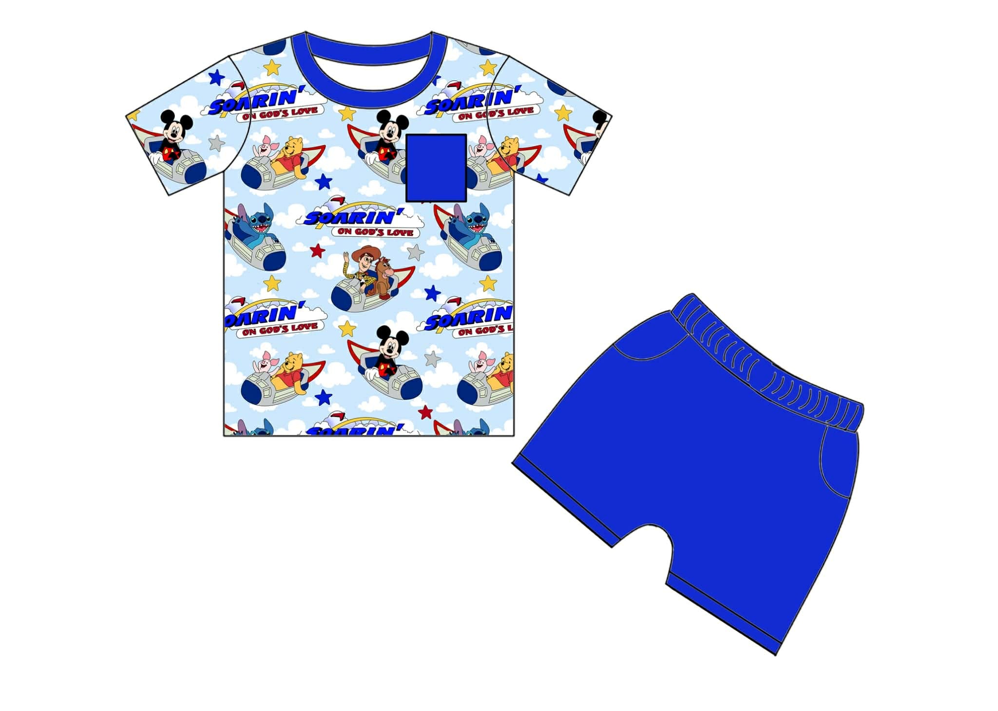 Soarin' on Gods Love - Short Sleeve and Drawstring Shorts Daywear Set