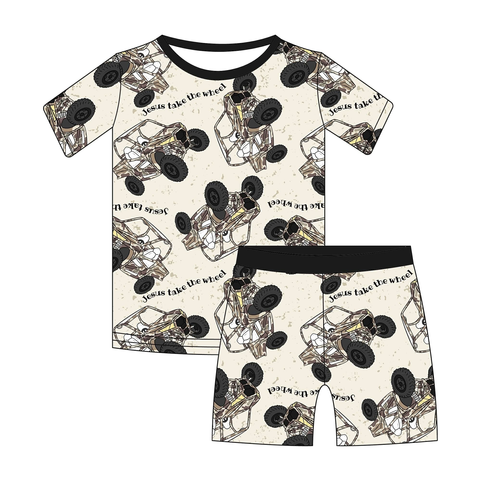 Jesus Take the Wheel - 2 Piece PJ Set Short Sleeve and Shorts