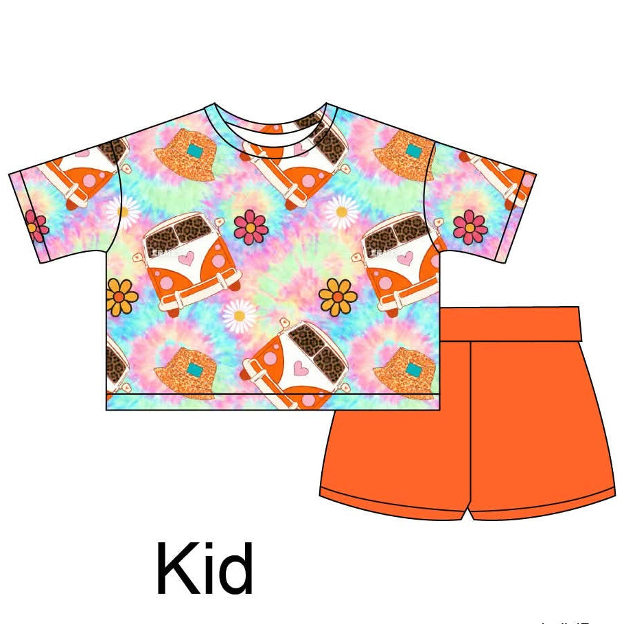 Totally Hippie - Boxy Tee and Shorts Daywear Set