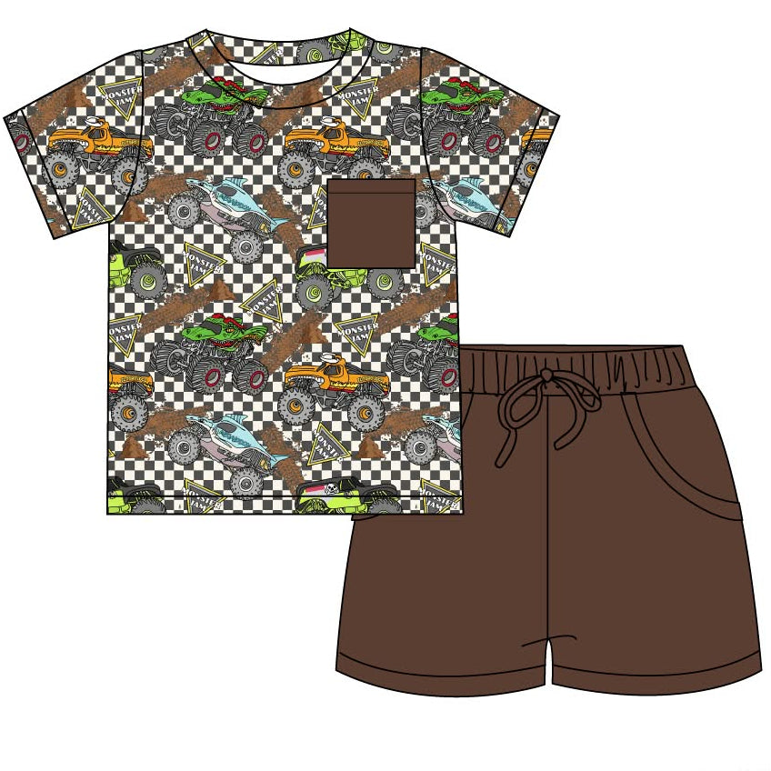 Monster Dirt Riders - Short Sleeve and Drawstring Shorts Daywear Set