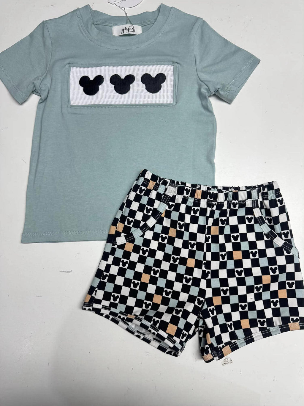 Smocked Mouse - Boutique Style Short Set