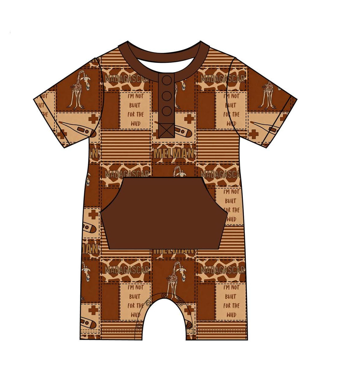 City Giraffe - Kangaroo Pocket Romper