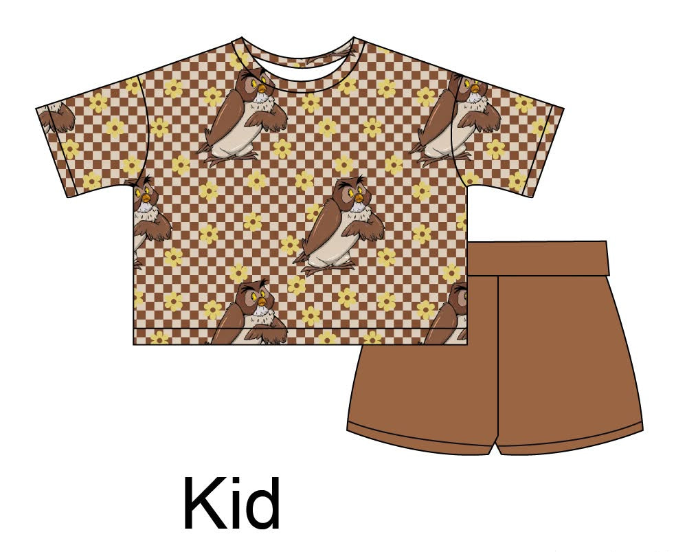 Wise Owl - Boxy Tee and Shorts Daywear Set