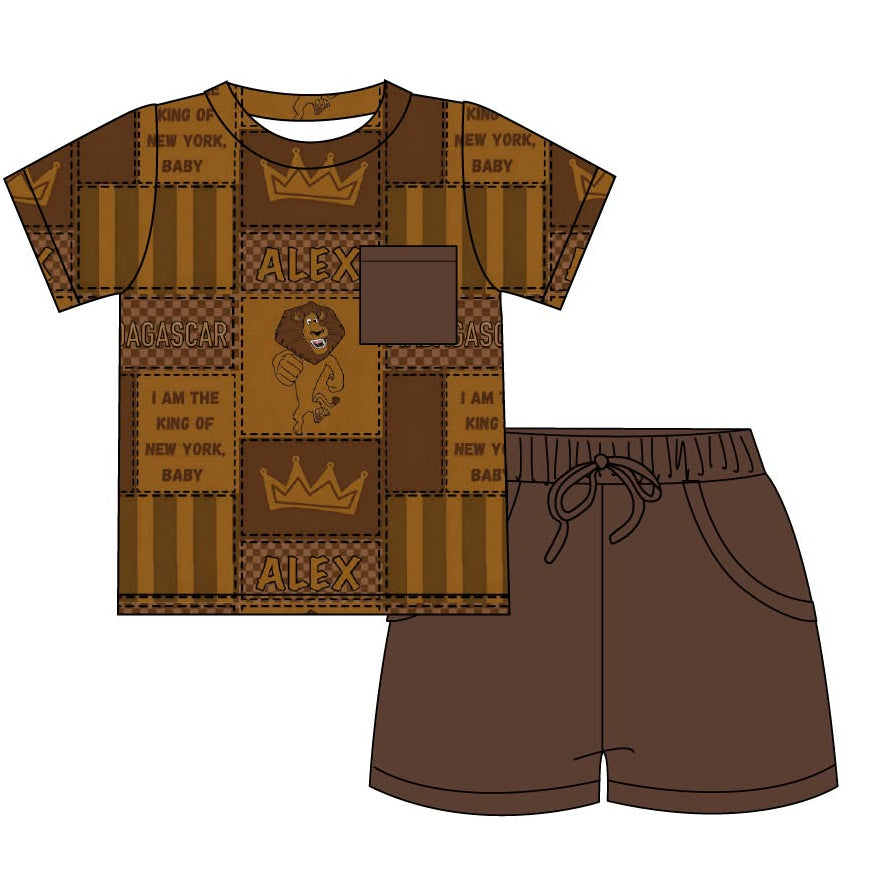 King Alex - Short Sleeve and Drawstring Shorts Daywear Set