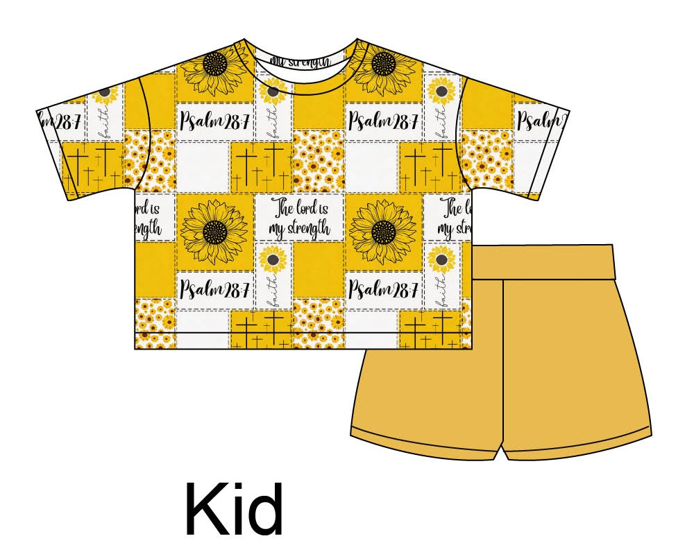 Psalms 28:7 - Boxy Tee and Shorts Daywear Set