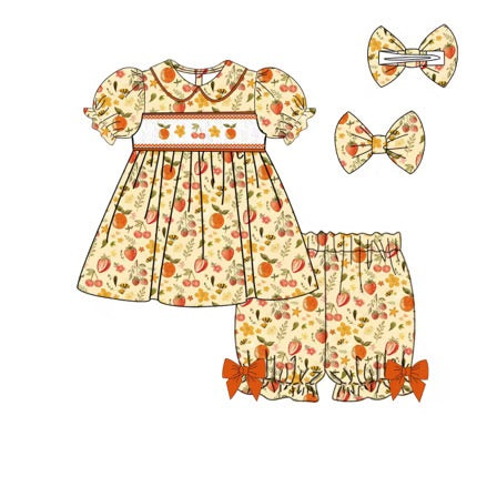 Vintage Fruits - Boutique Style Dress with Shorts