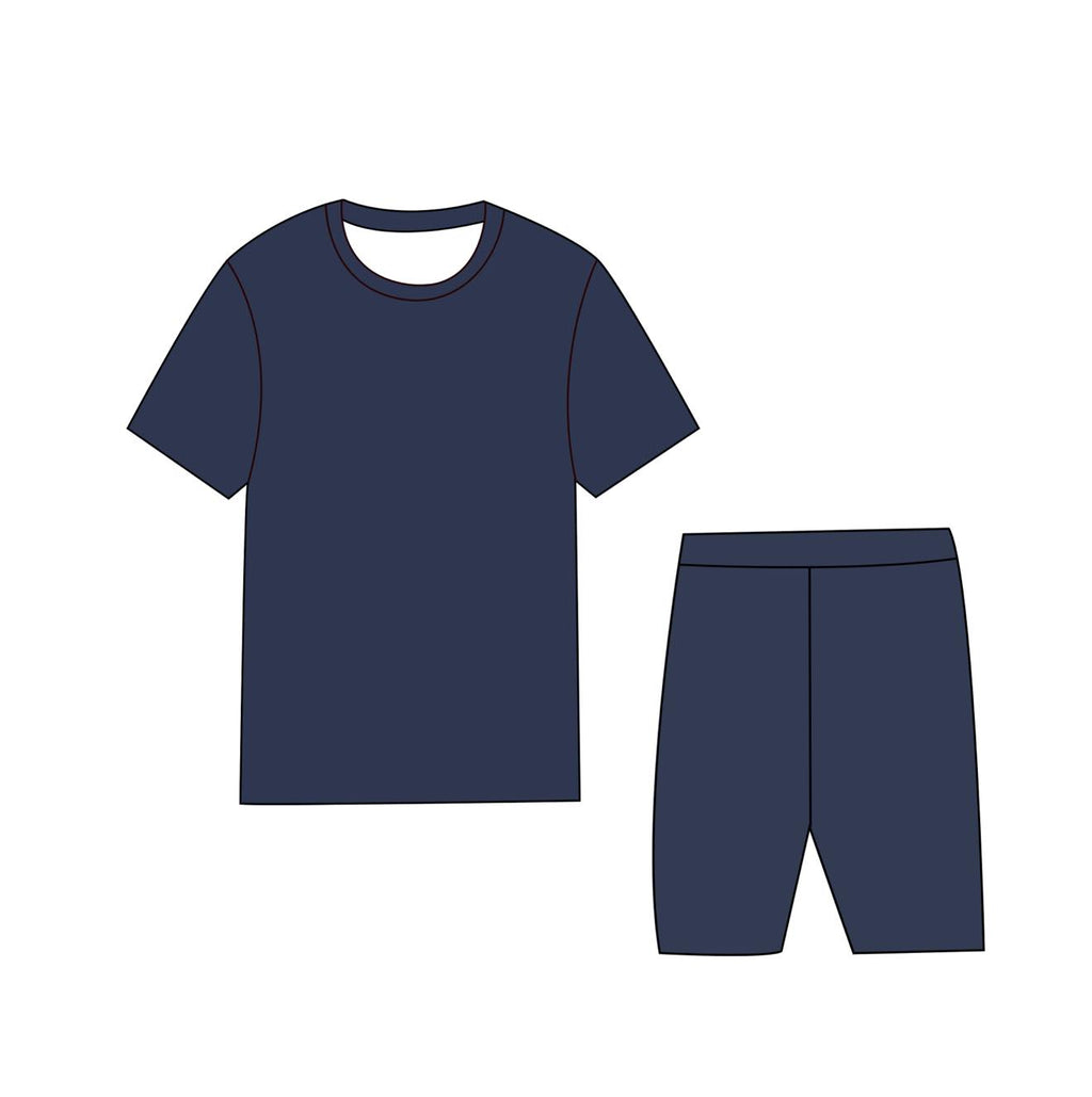 Navy - Boxy Tee and Shorts Daywear Set