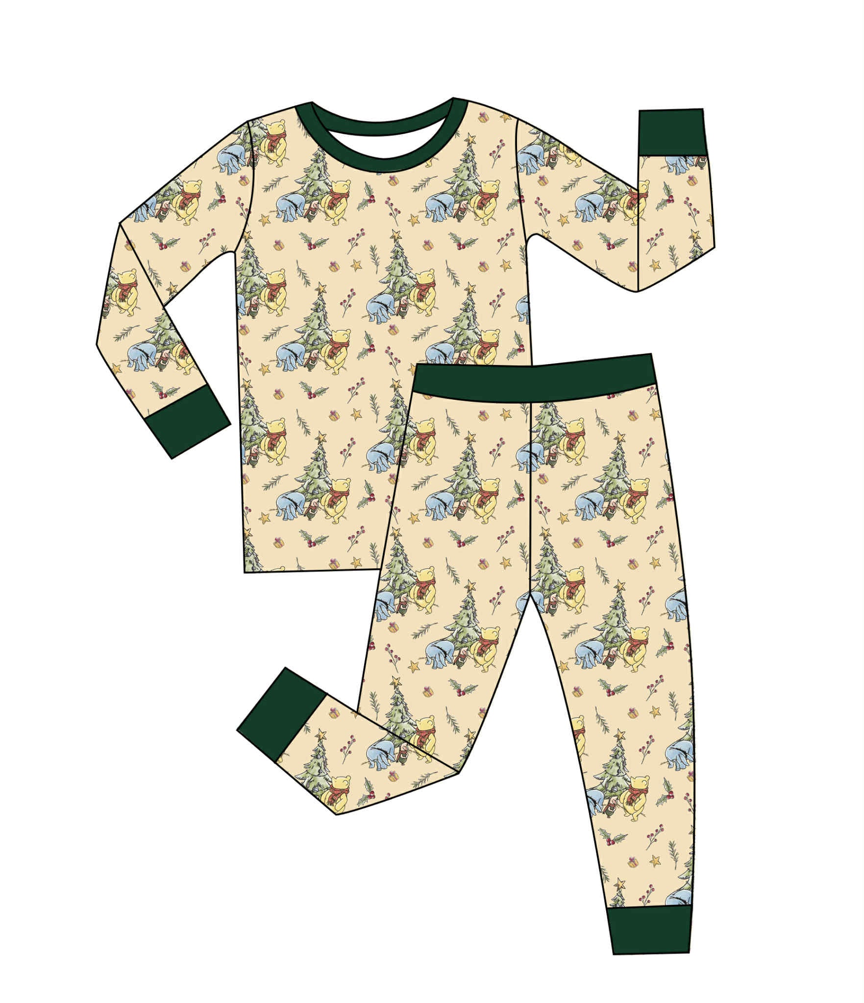 Classic Pooh Christmas - 2 Piece Set Long Sleeve and Pants